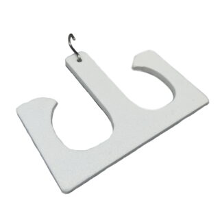 T Hanger Bracket, Non-Conductive, Poly, White, Stainless S Hook
