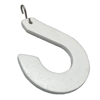 J Hook, Hanger Bracket, Non-Conductive, Poly, White, Stainless S Hook